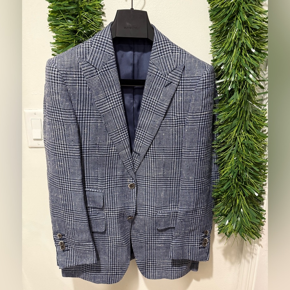 Suitsupply’s Wasingtons fit Navy glen plaid check Blazer